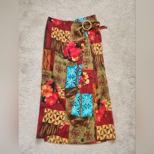 Compagnie Internationale Express wrap Floral Scarf Red blue